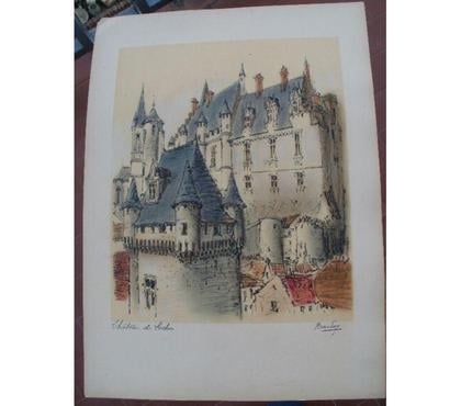 Décoration-Art-Antiquité Montauban Tarn-et-Garonne - Photos Vivastreet Gravure signée BARDAY - Château de LOCHES (37)