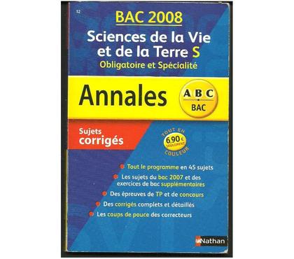 Livres occasion Montauban Tarn-et-Garonne - Photos Vivastreet ANNALES BAC 2008 SCIENCES DE LA VIE et de LA TERRE
