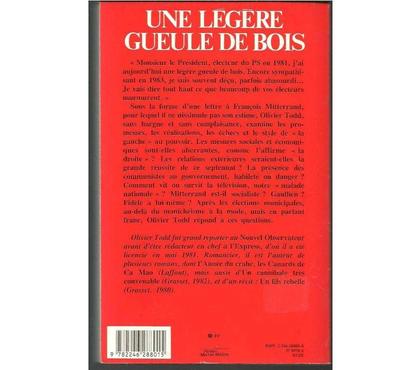 Livres occasion Montauban Tarn-et-Garonne - Photos Vivastreet Olivier TODD - une légère gueule de bois