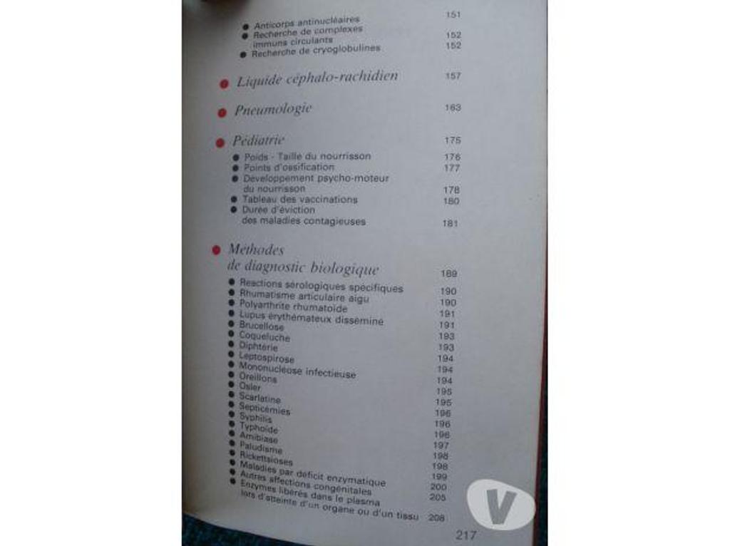 Livres occasion Tarn-et-Garonne Montauban - 82000 - Photos Vivastreet Memento des constantes biologiques Labo FOURNIER
