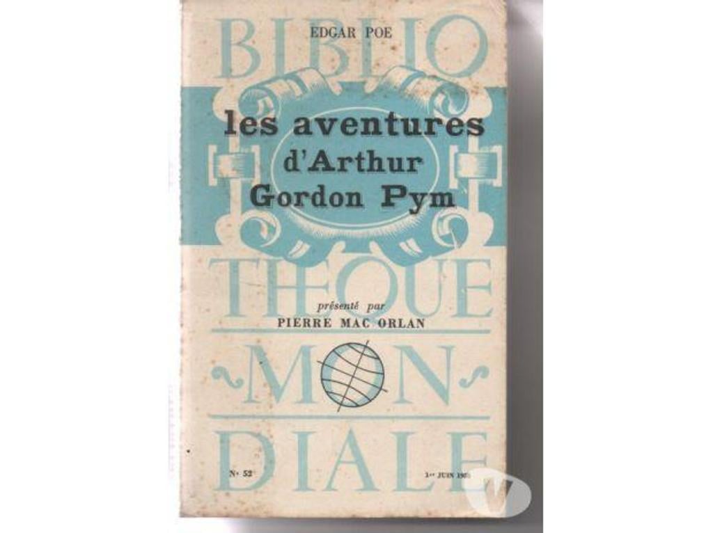 Livres occasion Tarn-et-Garonne Montauban - 82000 - Photos Vivastreet Edgar POE Les aventures d'Arthur Gordon Pym - 1955