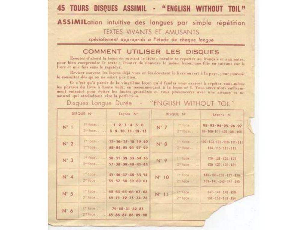 Collection Tarn-et-Garonne Montauban - 82000 - Photos Vivastreet Classeur 11 disques 45 T ASSIMIL ENGLISH WITHOUT TOIL
