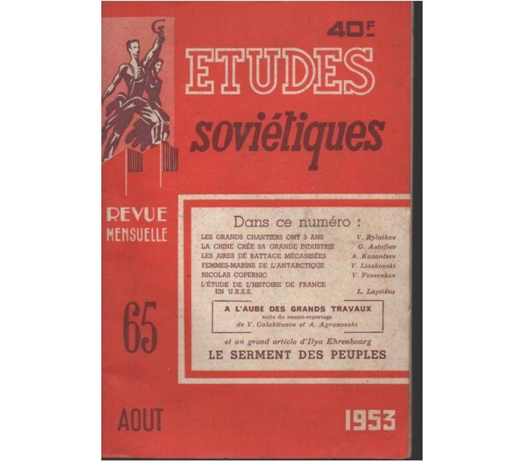 Livres occasion Tarn-et-Garonne Montauban - 82000 - Photos Vivastreet ETUDES SOVIETIQUES n° 65 d'aout 1953
