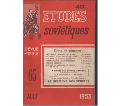 Livres occasion Montauban Tarn-et-Garonne - Photos Vivastreet ETUDES SOVIETIQUES n° 65 d'aout 1953