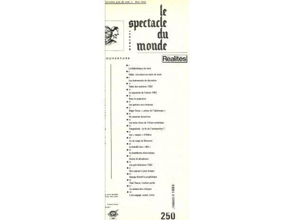 Livres occasion Tarn-et-Garonne Montauban - 82000 - Photos Vivastreet LE SPECTACLE du MONDE n° 250 de janvier 1983