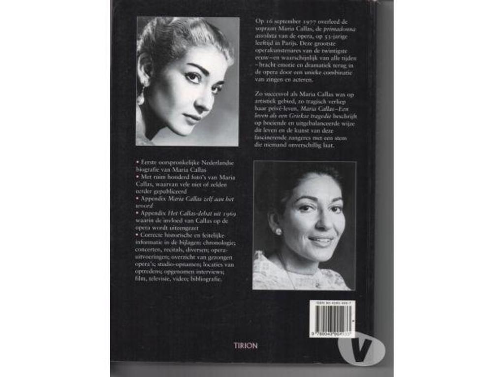 Livres occasion Tarn-et-Garonne Montauban - 82000 - Photos Vivastreet Karl H. van Zoggel MARIA CALLAS (en Néerlandais)