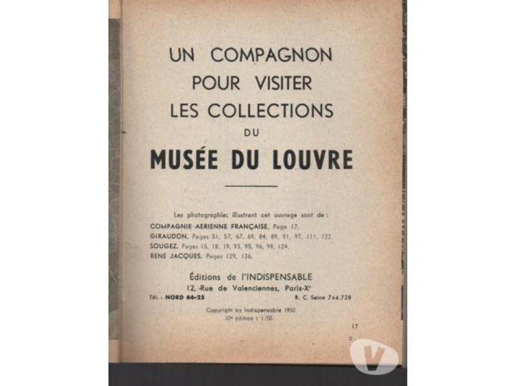 Livres occasion Tarn-et-Garonne Montauban - 82000 - Photos Vivastreet Guide MUSEE du LOUVRE 1950