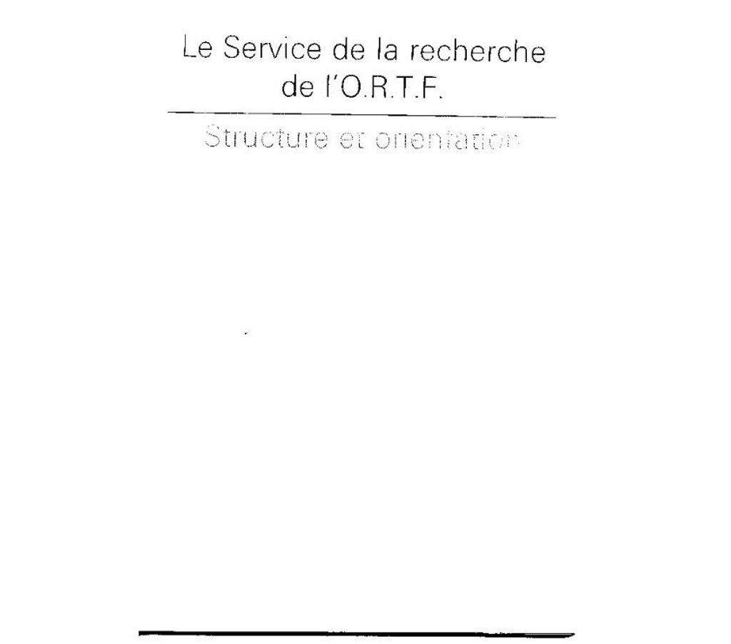 Livres occasion Tarn-et-Garonne Montauban - 82000 - Photos Vivastreet Structure orientation par le sce de la recherche de l'ORTF