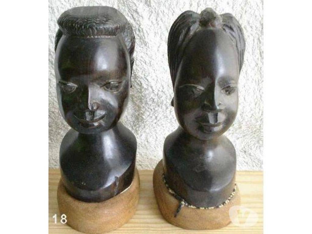 Décoration - art Tarn-et-Garonne Montauban - 82000 - Photos Vivastreet 2 TETES AFRICAINES (couple) , hauteur 17 cm