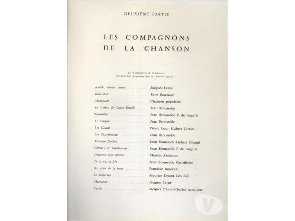 Livres occasion Tarn-et-Garonne Montauban - 82000 - Photos Vivastreet Les compagnons de la chanson chantent les souvenirs