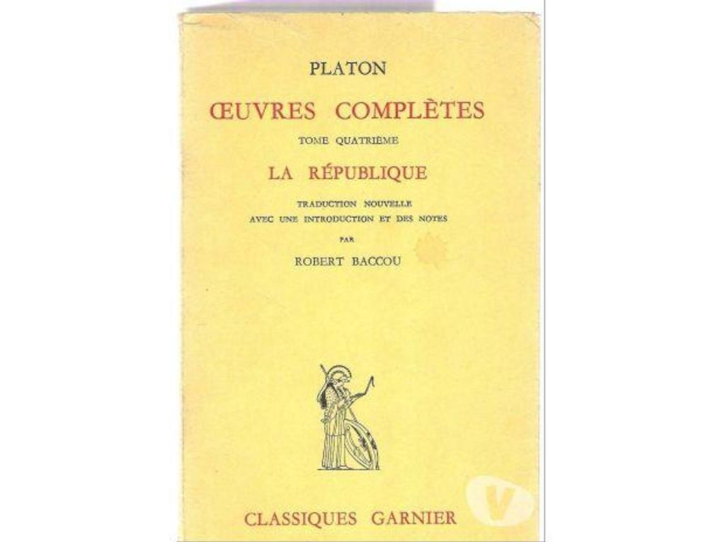 Livres occasion Tarn-et-Garonne Montauban - 82000 - Photos Vivastreet PLATON - OEUVRES COMPLETES - TOME 4 - classiques GARNIER -