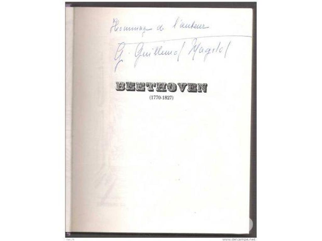 Livres occasion Tarn-et-Garonne Montauban - 82000 - Photos Vivastreet G. GUILLEMOT-MAGITOT BEETHOVEN - Editions de l´aMitié