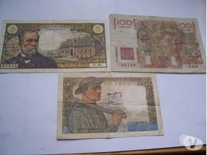 Collections Soullans Vendée - Photos Vivastreet 3 BILLETS 5 frs , 10 frs , 100 frs