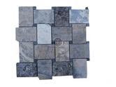  Travertin Gris Silver Mosaïque sur filet 30,5x30,5 cm