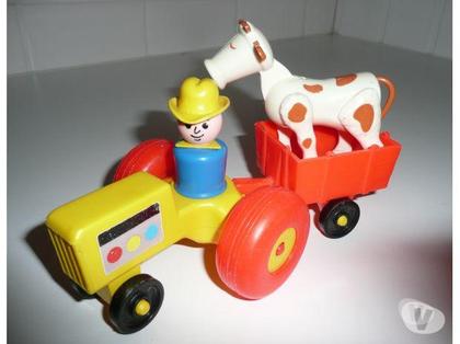 Jeux jouets occasion Meaux Seine-et-Marne - Photos Vivastreet TRACTEUR, FIGURINE, VACHE Fisher Price années 1980