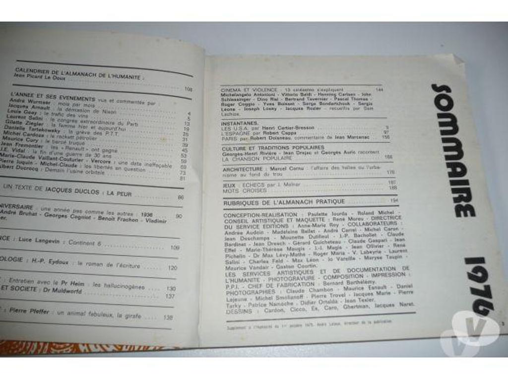 Livres occasion Seine-et-Marne Meaux - 77100 - Photos Vivastreet ALMANACH DE L'HUMANITE 1976