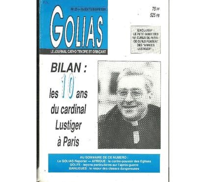 Livres occasion Montauban Tarn-et-Garonne - Photos Vivastreet GOLIAS Journal catho N° 25 Février 1991 cardinal LUSTIGER