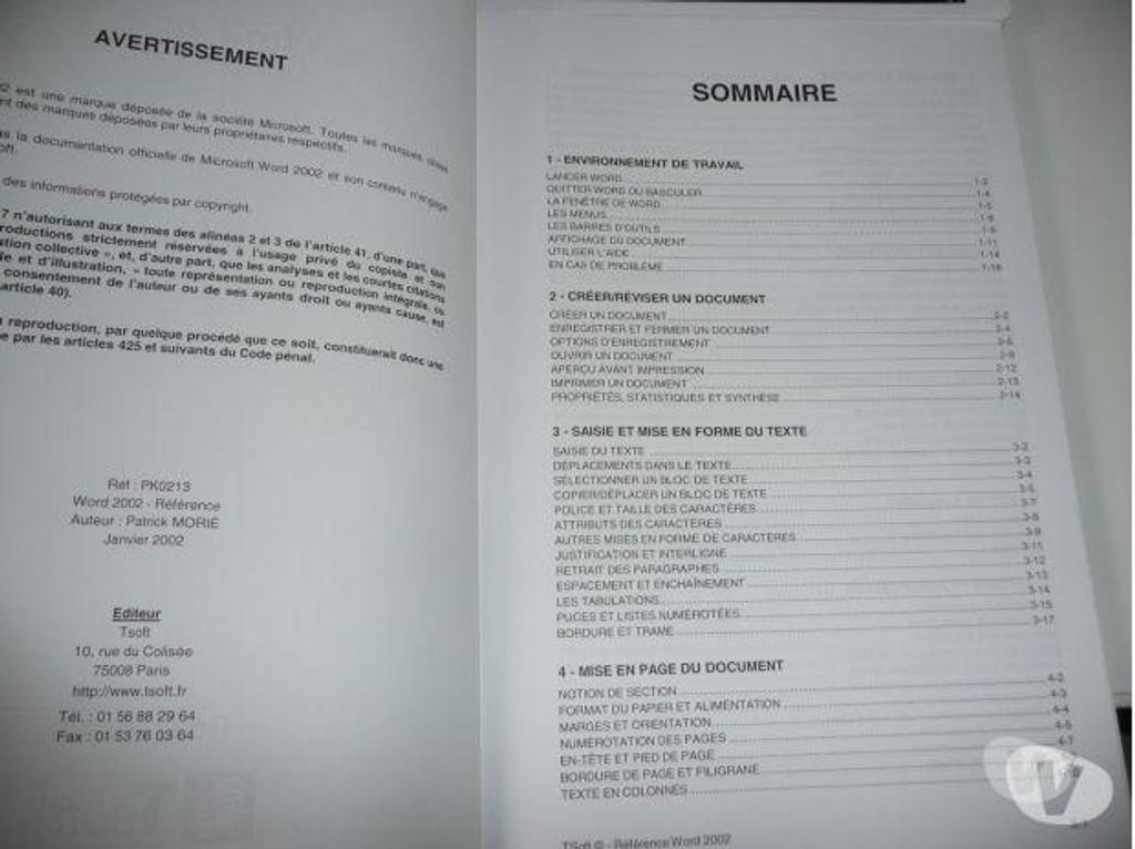Livres occasion Seine-et-Marne Meaux - 77100 - Photos Vivastreet MANUELS WORD 2002 et EXCEL 2000