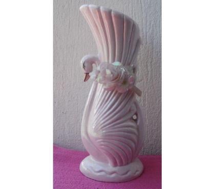 Décoration - art Montauban Tarn-et-Garonne - Photos Vivastreet Vase rose en porcelaine, motif avec un cygne