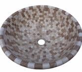  Travertin Beige - Noce Mosaïque Vasque Model Bol 250€ HT