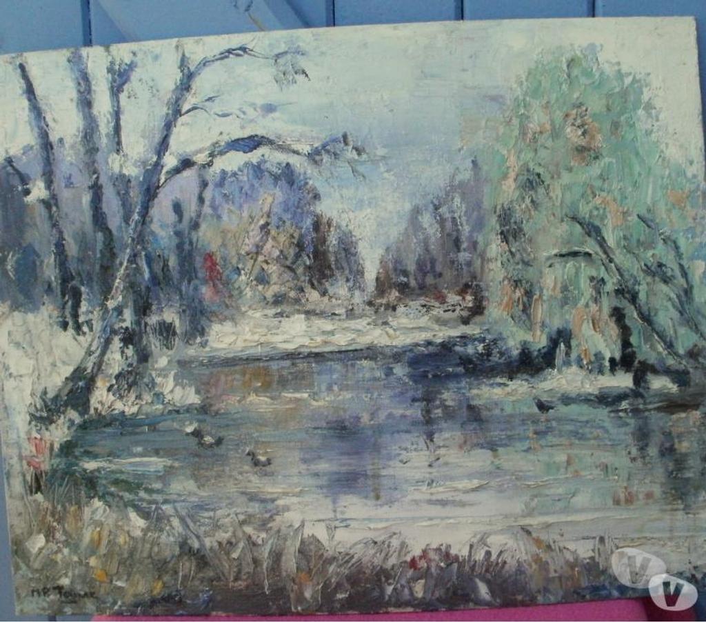 Décoration - art Tarn-et-Garonne Montauban - 82000 - Photos Vivastreet Huile sur carton toilé signée Bords d'étang 33 cm x 41 cm 