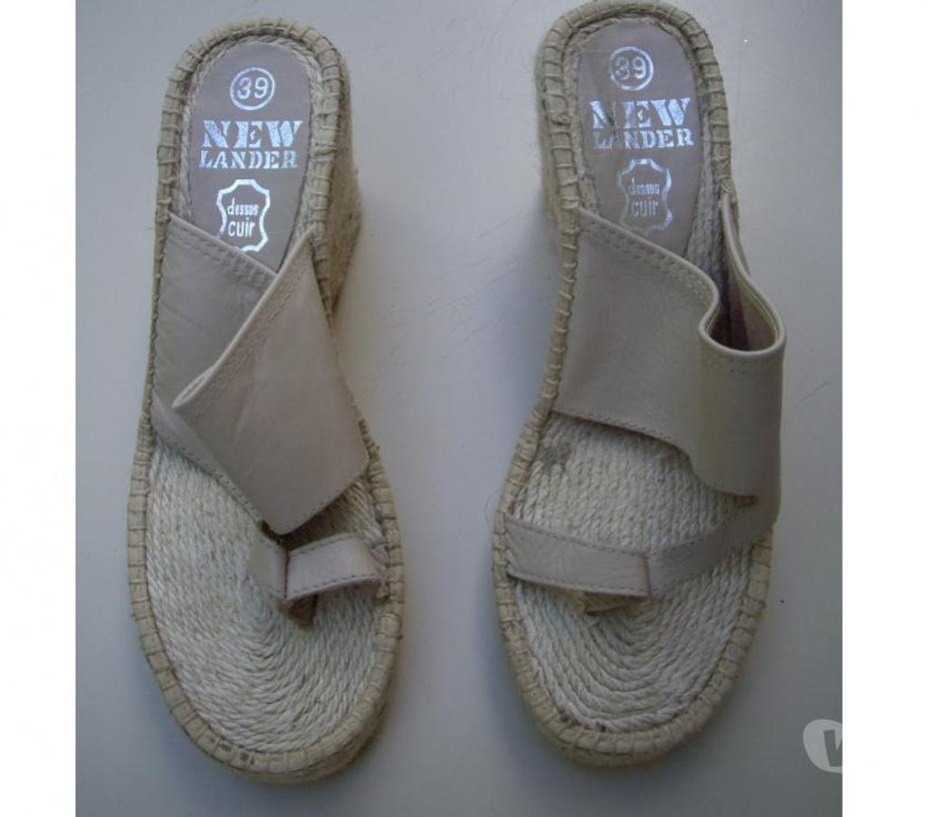 Chaussures Bas-Rhin Bouxwiller - 67330 - Photos Vivastreet Espadrilles entredoigts Beige talons compensés pt 39-40