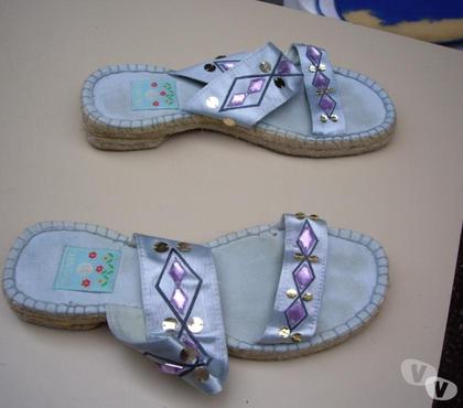 Chaussures occasion Bouxwiller Bas-Rhin - Photos Vivastreet Mules-Espadrilles Gris Perlés pt 39 à 4 €