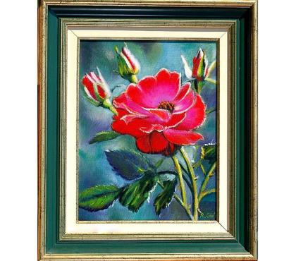 Collections Drusenheim Bas-Rhin - Photos Vivastreet La rose rouge carminée Tableau.#Glotz 150€