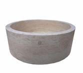 Travertin Classique Beige Vasque Modèle Cylindre Rustique