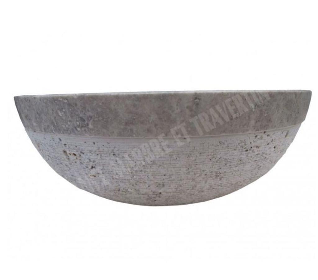 Décoration - art Var Forcalqueiret - 83136 - Photos Vivastreet Travertin Gris Silver Vasque Model Petit Bol Strié 