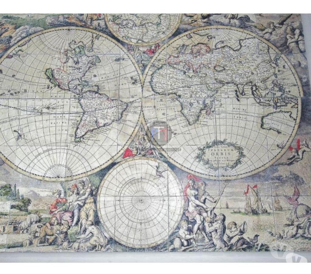 Décoration - art Var Forcalqueiret - 83136 - Photos Vivastreet Travertin Tableaux Carte de Monde 69x59cm