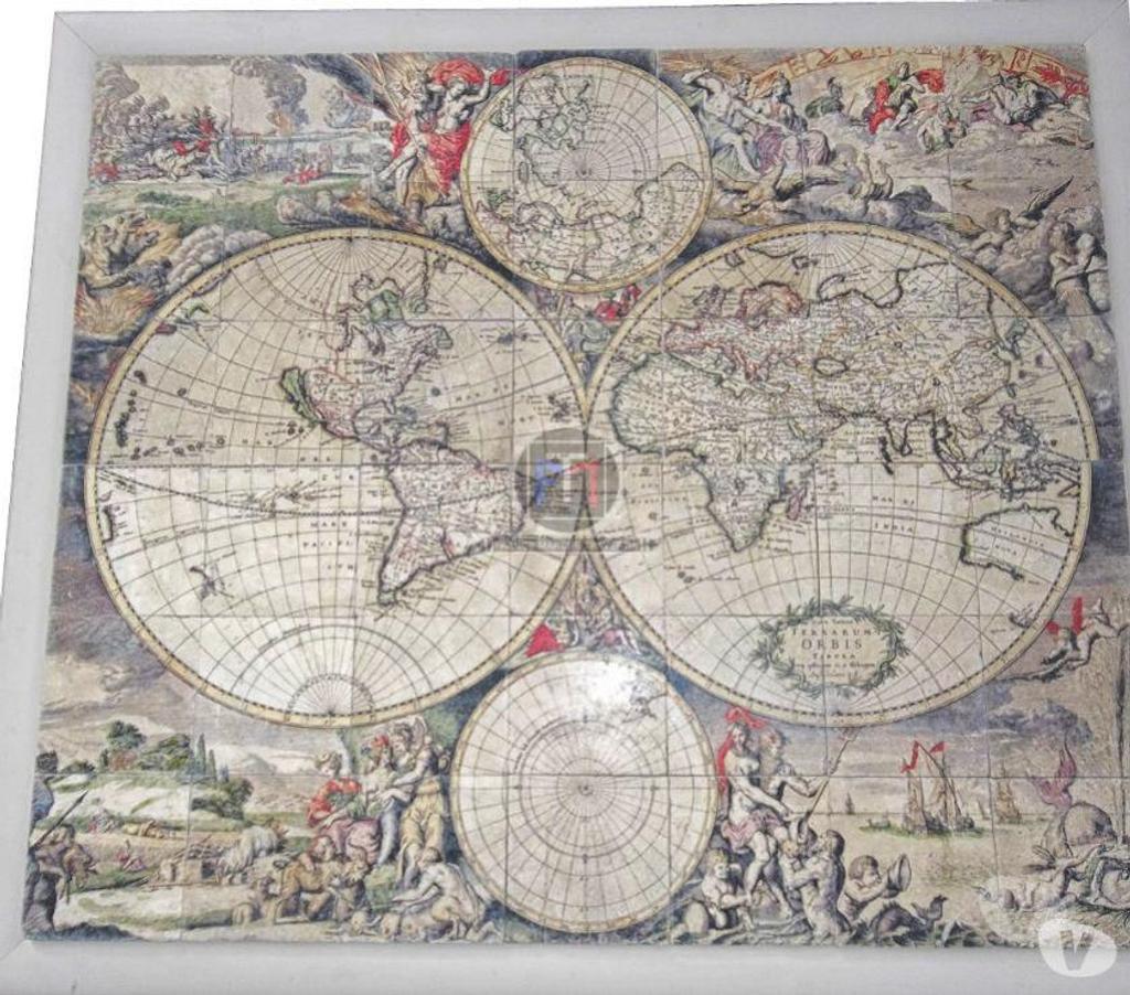 Décoration - art Var Forcalqueiret - 83136 - Photos Vivastreet Travertin Tableaux Carte de Monde 69x59cm