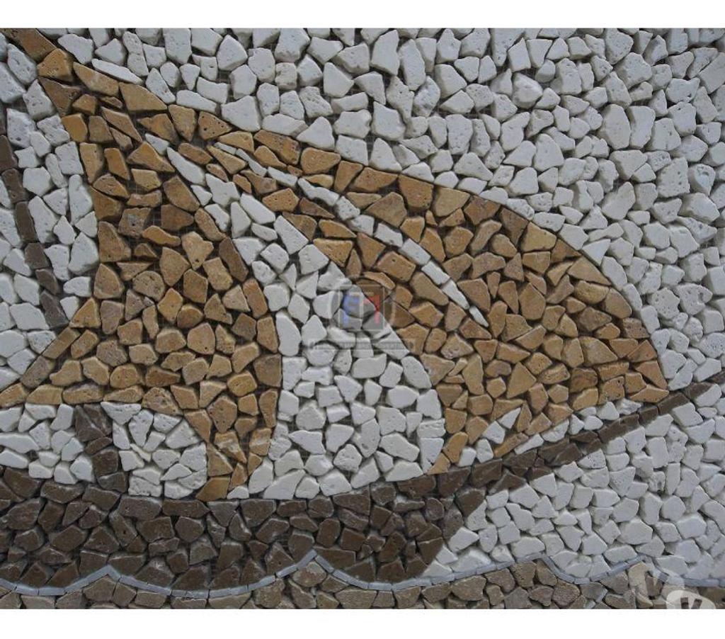 Décoration - art Var Forcalqueiret - 83136 - Photos Vivastreet Travertin Mixte Tableau Bateau Mosaïque 92x66cm 