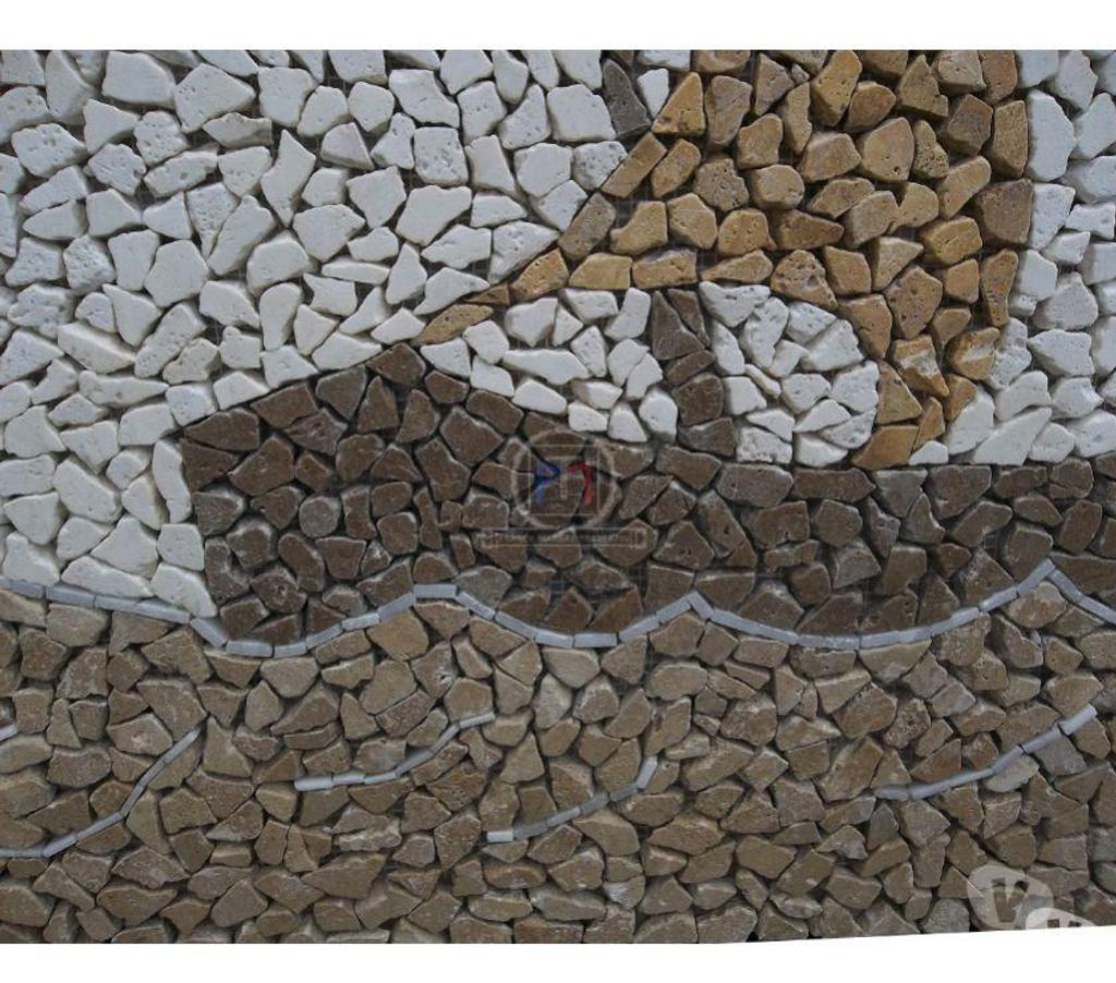 Décoration - art Var Forcalqueiret - 83136 - Photos Vivastreet Travertin Mixte Tableau Bateau Mosaïque 92x66cm 