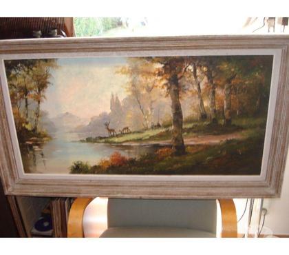 Collections Fontenay le Fleury Yvelines - Photos Vivastreet antique tableau signé LASTEL paysage montagne rivière