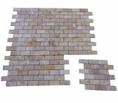Travertin Jaune Or Mosaique 4,8x10 cm Antique Rustique 5€ HT