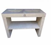 Travertin Classique 120x50x10 cm Avec Pieds 2 Bac Evier