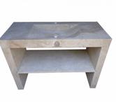 Travertin Classique Beige 120x50x10 cm Avec Pieds Evier Adou