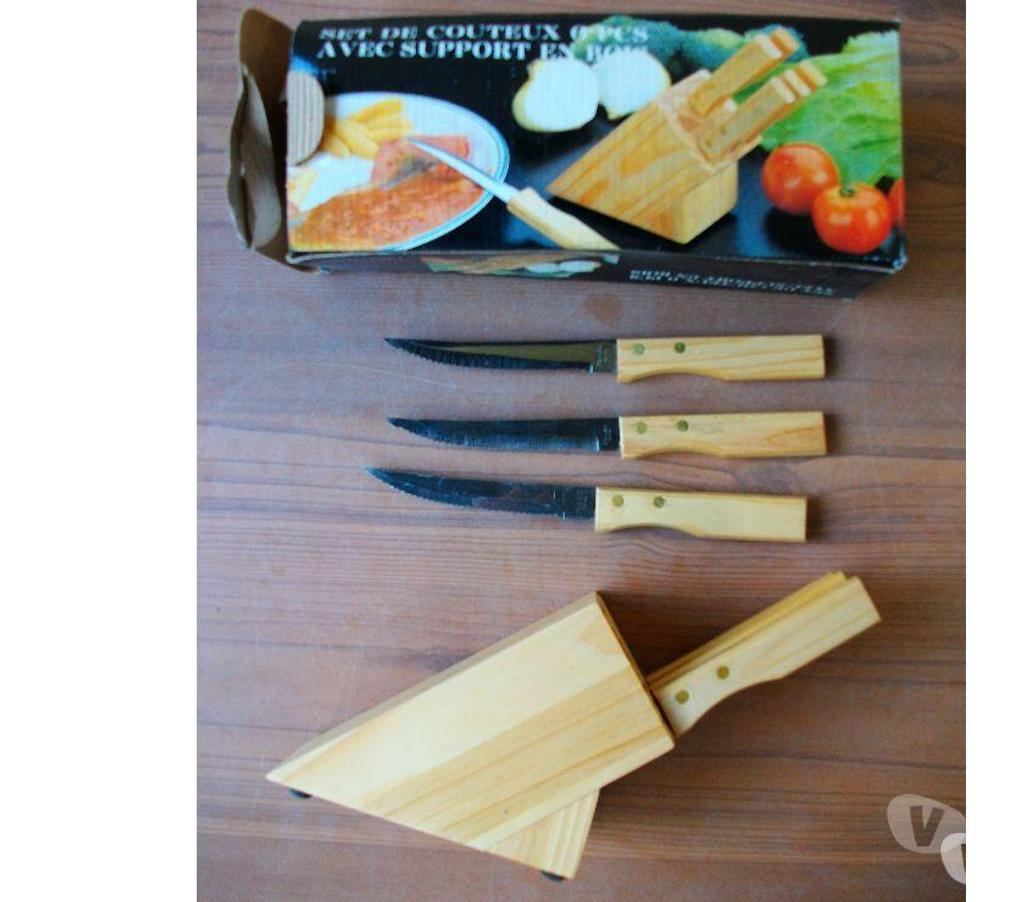 Ameublement & art de la table Bas-Rhin Bouxwiller - 67330 - Photos Vivastreet Lots Couteaux de cuisine sur support bloc bois-neufs