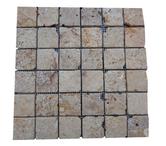  Travertin Jaune Or Mosaique 4,8x4,8cm