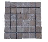 Travertin Noce Marron Mosaïque 4,8x4,8cm