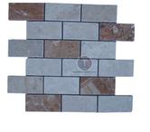  Marbre Marfil Beige Rouge Mosaïque 4,8x10cm