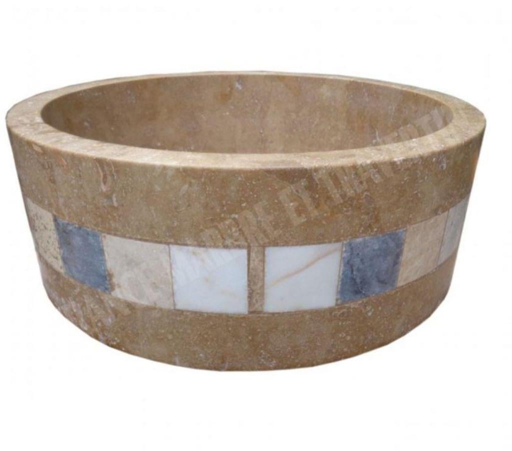 Décoration - art Var Forcalqueiret - 83136 - Photos Vivastreet Travertin Noce Marron Vasque Cylindre Mosaïque 