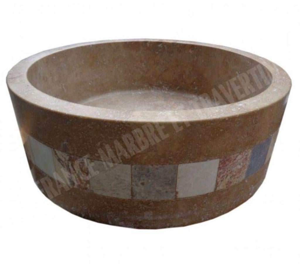 Décoration - art Var Forcalqueiret - 83136 - Photos Vivastreet Travertin Noce Marron Vasque Cylindre Mosaïque 