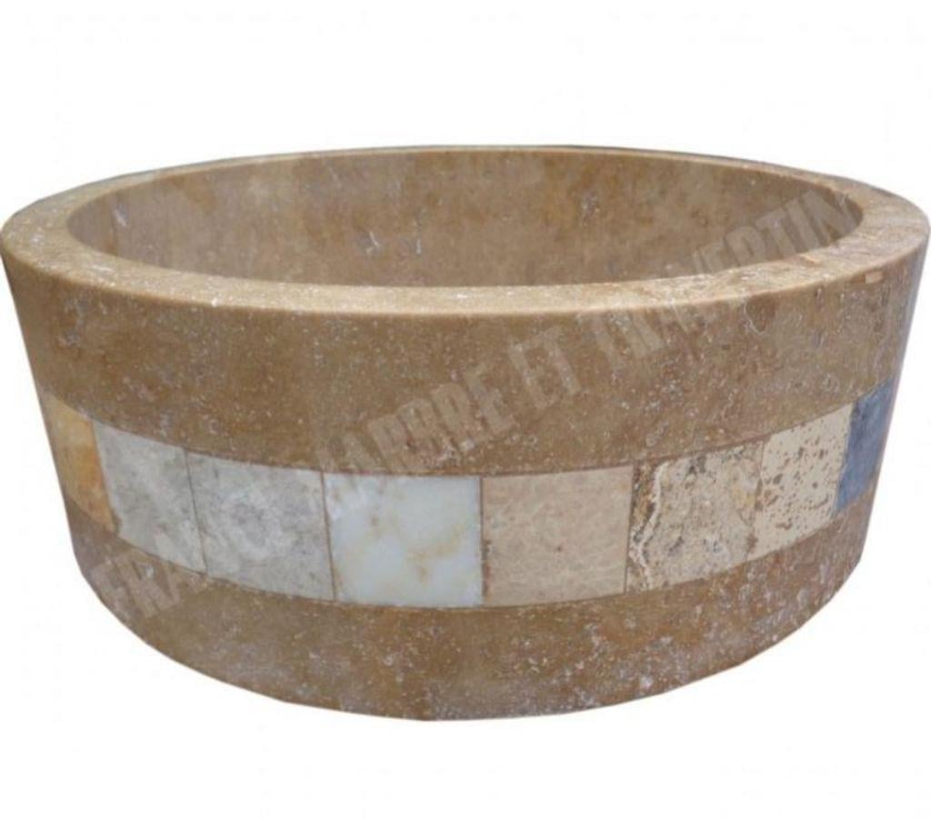 Décoration - art Var Forcalqueiret - 83136 - Photos Vivastreet Travertin Noce Marron Vasque Cylindre Mosaïque 