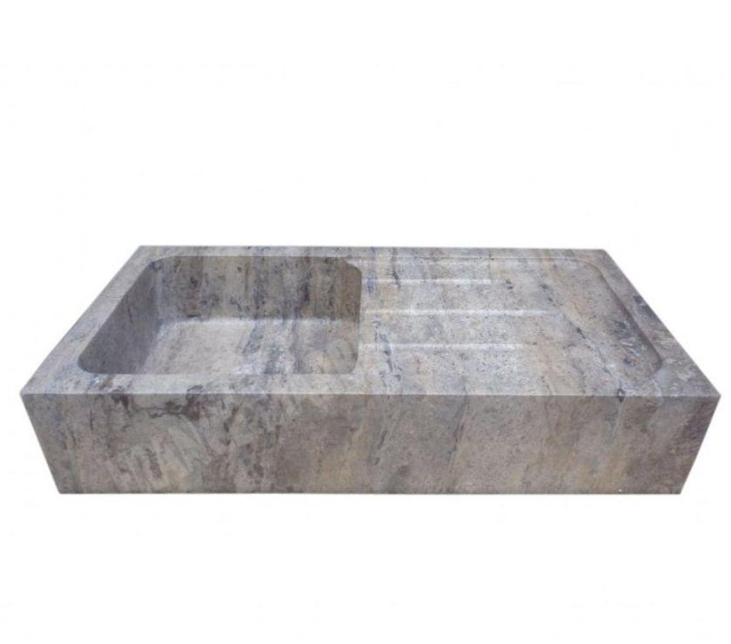 Décoration - art Var Forcalqueiret - 83136 - Photos Vivastreet Travertin Gris Silver Évier 1 Bac 90x46 cm