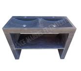 Basalte Noir Evier 2 Bac Avec Pieds
