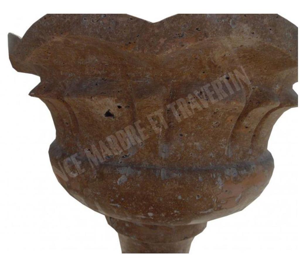 Décoration - art Var Forcalqueiret - 83136 - Photos Vivastreet Travertin Noce Marron pot à fleurs 50 x 50 cm