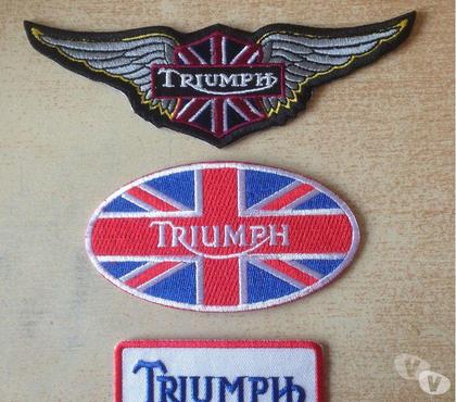 Pièces moto Carnon Hérault - Photos Vivastreet lot de 3 écussons brodés thermocollants triumph