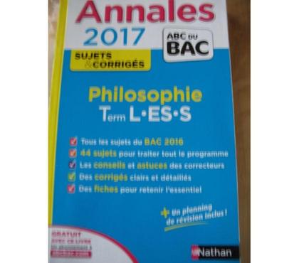 Livres Antibes Alpes-Maritimes - Photos Vivastreet annales 2017 philosophie T L ES S sujets et corrigés